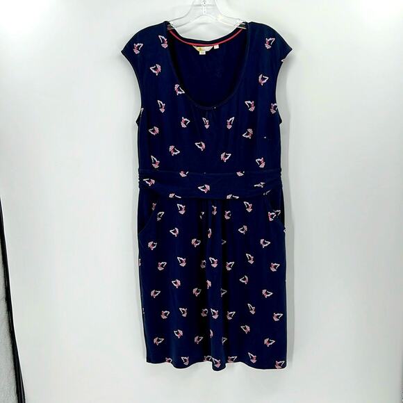Boden Scoop Neck Knee Length Tank Dress with pockets - Navy - 12 - Picture 1 of 8